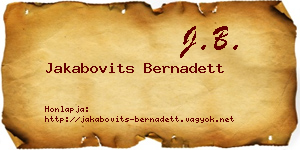 Jakabovits Bernadett névjegykártya