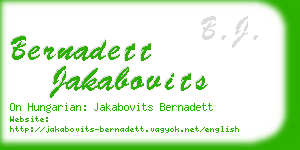 bernadett jakabovits business card
